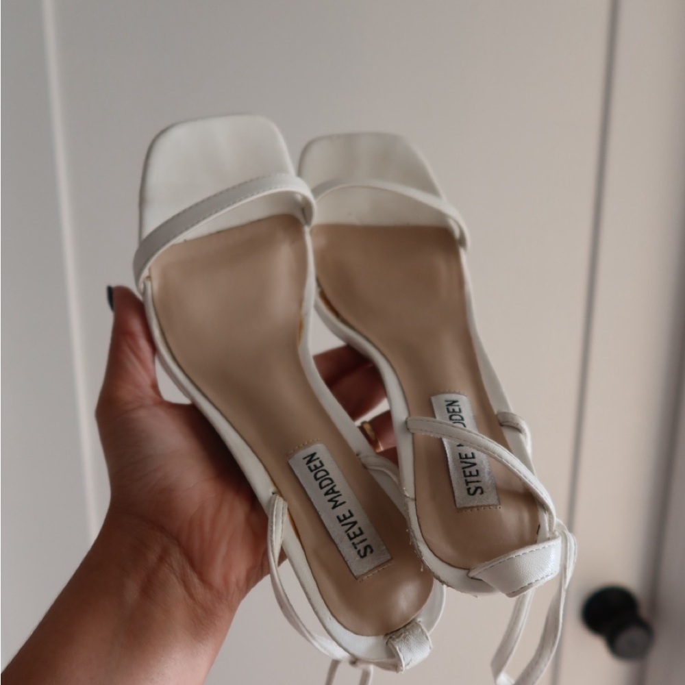 Steve Madden White Platform Heels